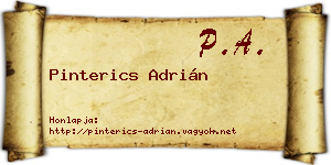 Pinterics Adrián névjegykártya