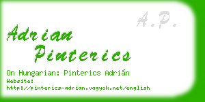 adrian pinterics business card